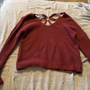 No Boundaries Maroon Knit Top